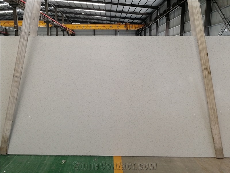 Artificial Marble Silver White Diamond Stone Slab
