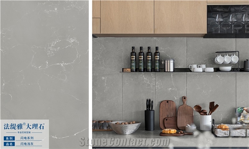 Fatiya Artificial Marble Flash Grey Interior Decoration