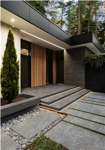 Fatiya Terrazzo Slab Grey Floor Tile Wall Installation