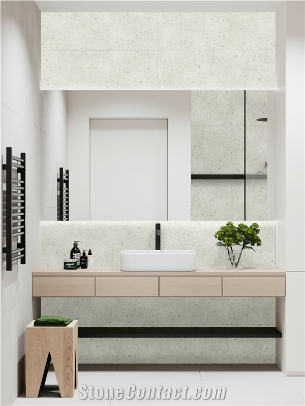 Fatiya Terrazzo Slab Ivory White Floor Tile Wall Decoration