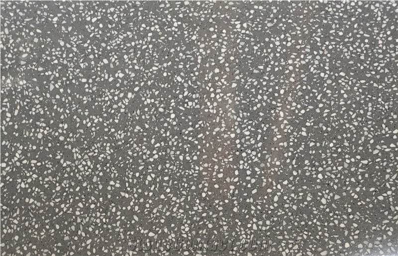Fatiya Terrazzo Slab Sesame Grey Floor Tile