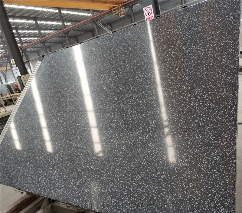 Fatiya Terrazzo Slab Sesame Grey Floor Tile