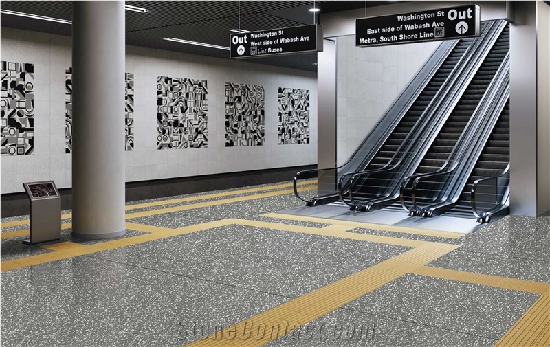Fatiya Terrazzo Slab Starry Grey Floor Tile Wall Decoration