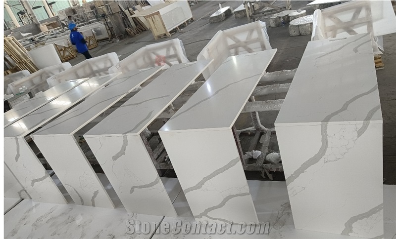 Calacatta White Kitchen Island Tops Waterfall