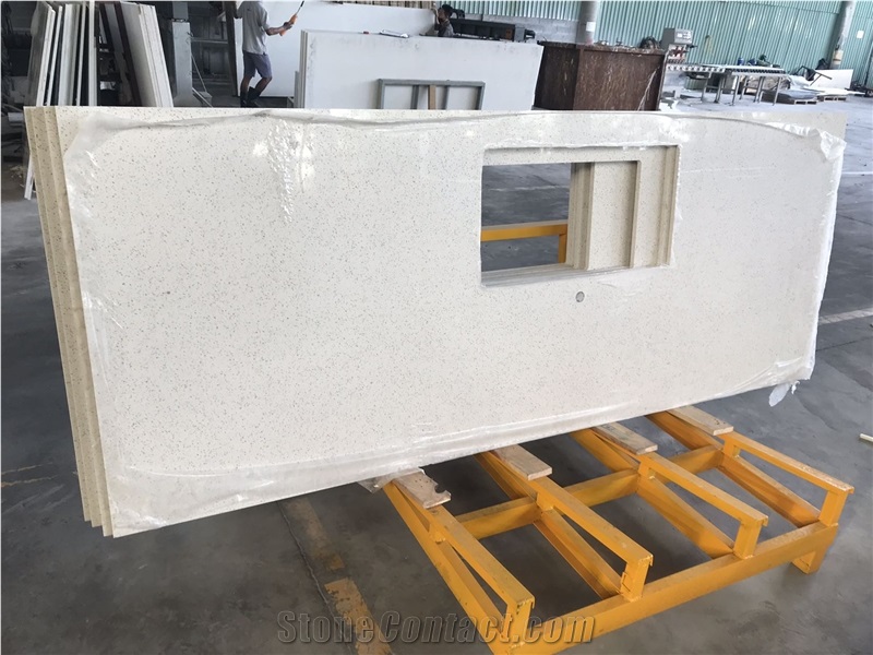 Grain White Quartz Kitchen Countertops For Projects