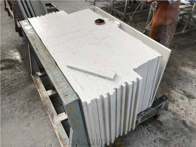 Grain White Quartz Kitchen Countertops For Projects