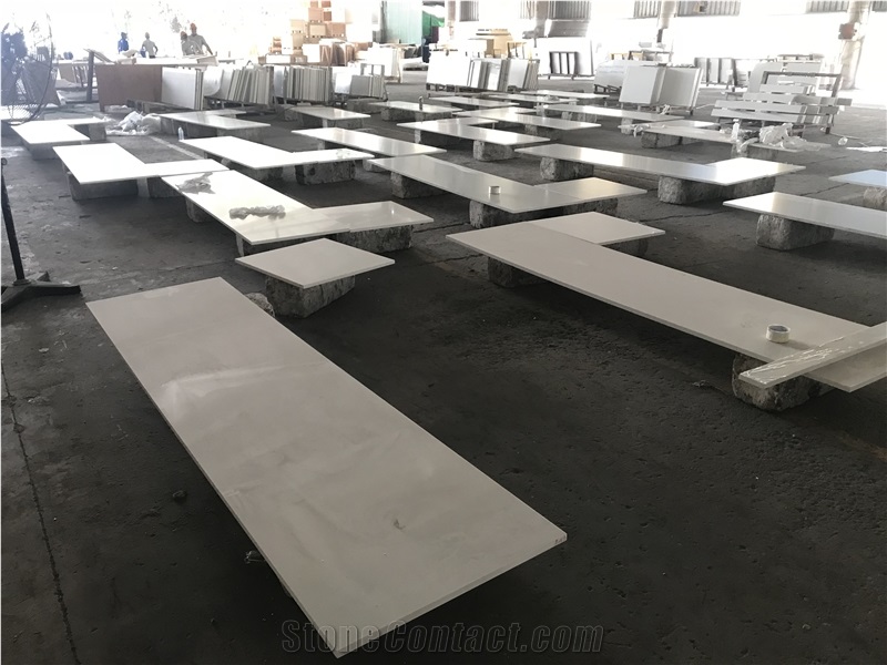 Ice White Vietnam Quartz Multi Family Kitchen Countertop
