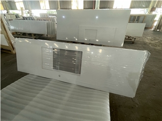 Pure White Quartz Stone Countertop Kitchen Countertop