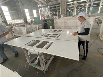 Pure White Quartz Stone Countertop Kitchen Countertop