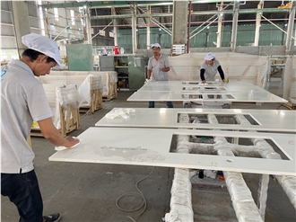 Pure White Quartz Stone Countertop Kitchen Countertop