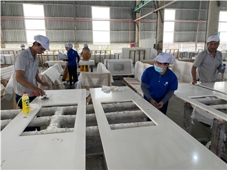 Pure White Quartz Stone Countertop Kitchen Countertop
