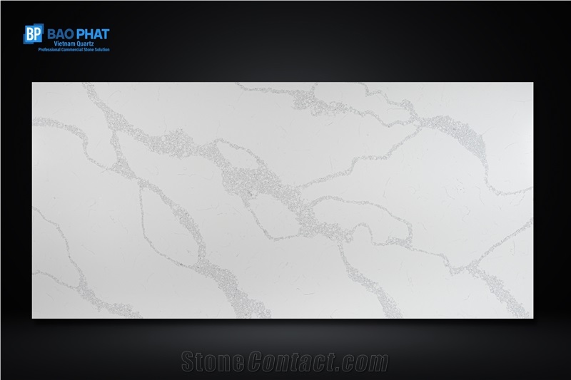Q9201 Vietnam Made Calacatta White Quartz Slabs