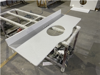 Vietnam Factory White Quartz Bathroom Countertop