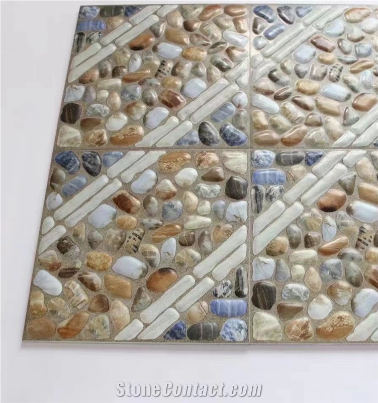GR011  Ceramic Tiles Stone Look Pebble Stone Style