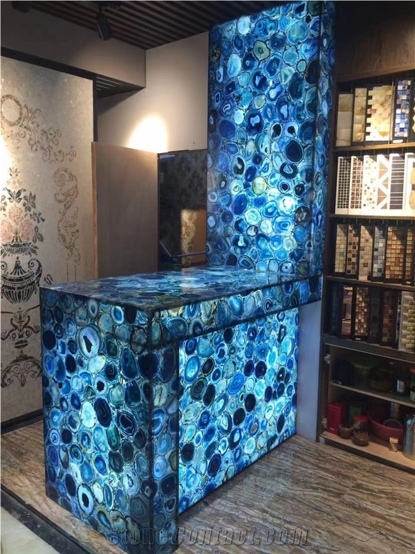 ZR012  Commercial Counters Semi-Precious Stone Reception Counter