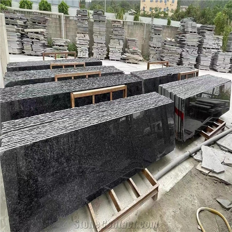 Angola Black Granite Polished Surface Slabs