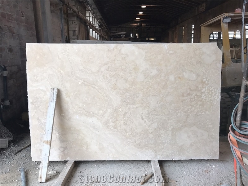 White Travertine Cross Cut Slabs