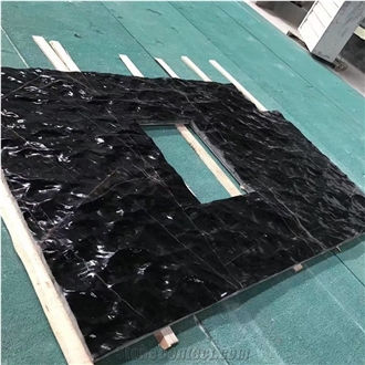 Black Marble Wave Liquid State, Spray Wave Custom Table