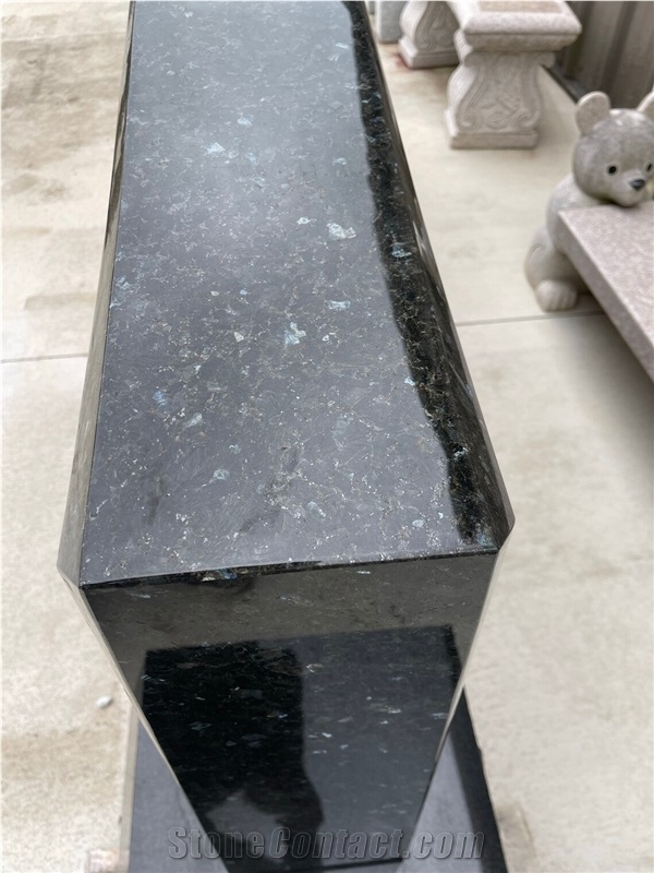 Blue Pearl Granite Tombstone, Optimustone Granite