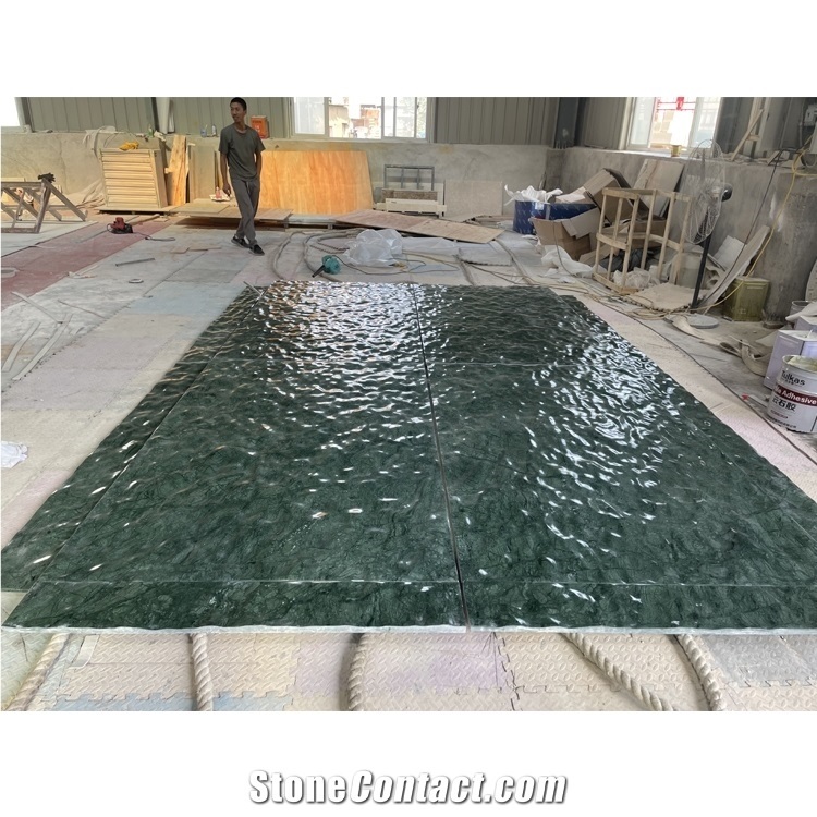 Green Marble Wave Spray Relief,Green Wave Wall Tile