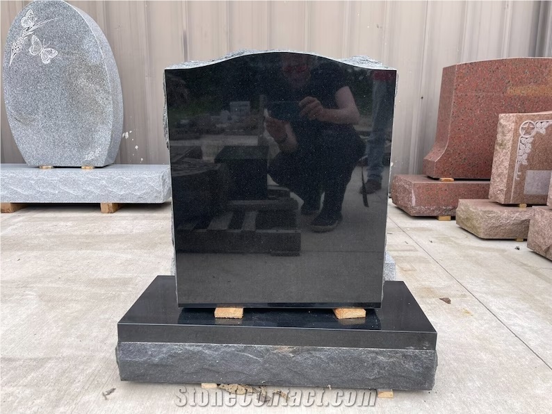 Polished China Black Granite Gravestones,Black Granite