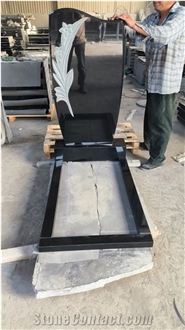 Polished China Black Granite Gravestones,Black Granite