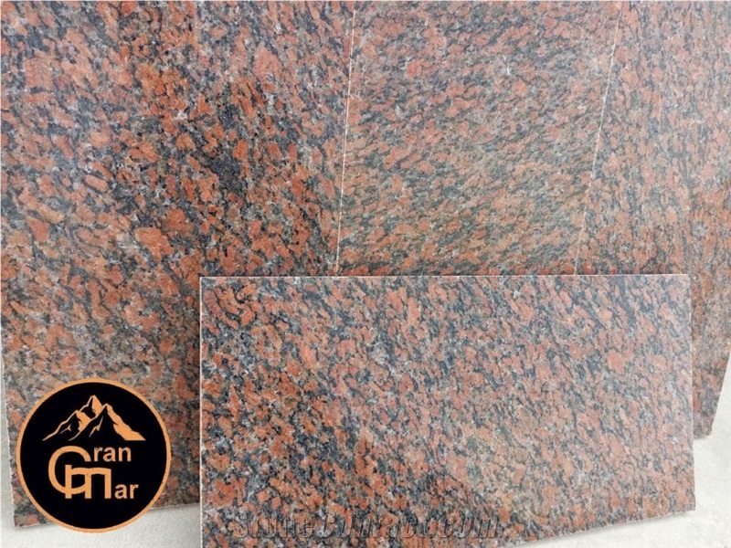Aswan Red Granite Slabs, Polished