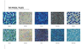 1/2 Waterline Tiles - Fiji Subway Glass Mosaic Collection