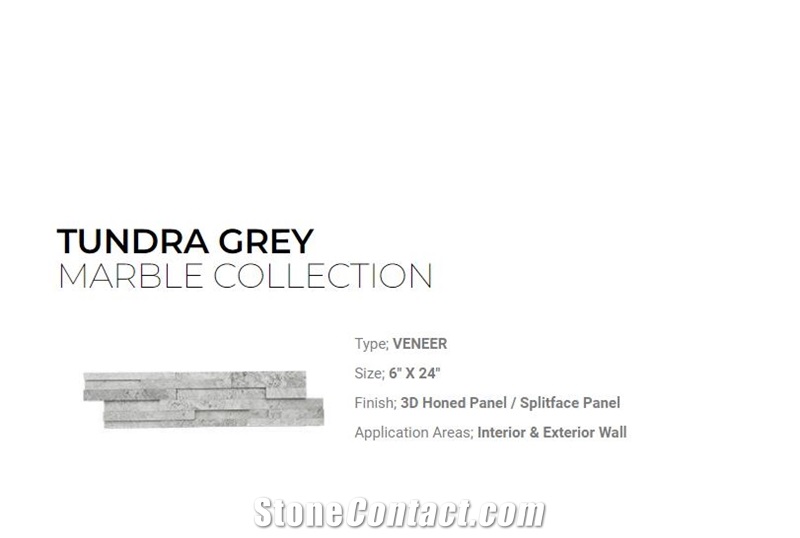 Tundra Grey Marble Bamboo Plank Veneer-Splitface Ledger