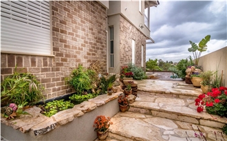 Jerusalem Limestone Flagstone Wall Coping, Garden Steps Jerusalem Limestone Flagstone Wall Coping, Garden Steps