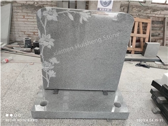 G633 Grey  Granite  Cross Engraved Headstone