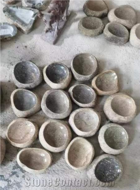 River Stone Bowl  Crafts/Gifts In Various Colour Handicraft