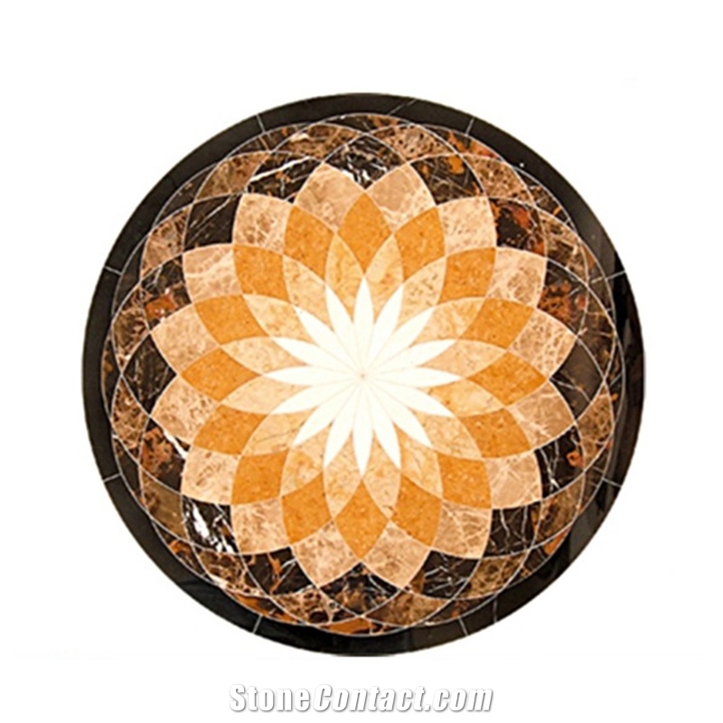 Beige Marble Floor Mosaic Medallion Floor Tile