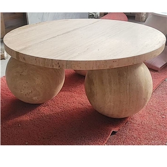 Customized Panda White Marble Round Table