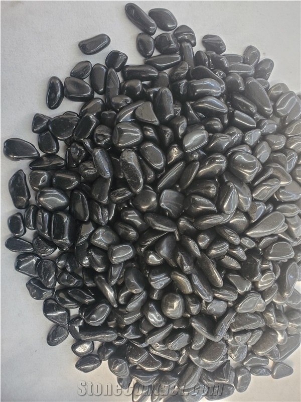 Garden  High Polished Black River Stone Pebble Stone