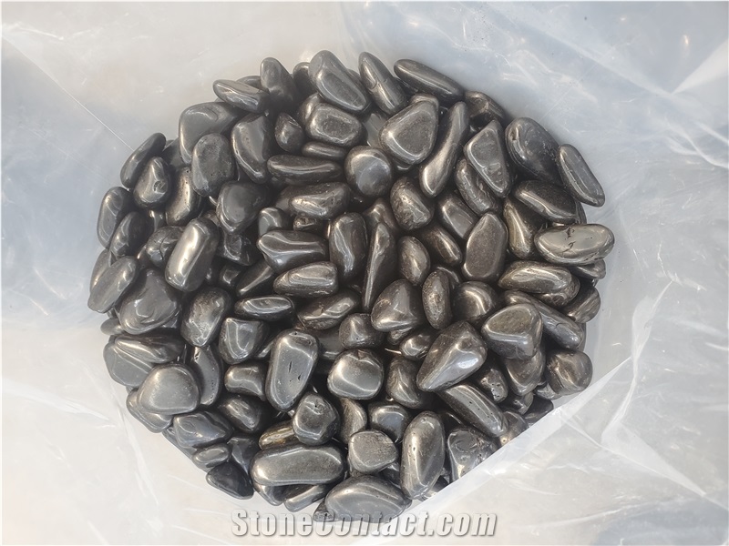 Garden  High Polished Black River Stone Pebble Stone
