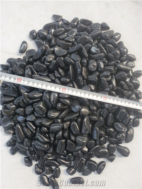 Garden  High Polished Black River Stone Pebble Stone