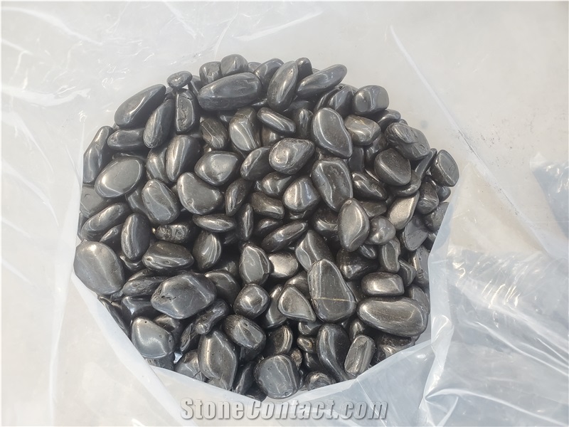 Garden  High Polished Black River Stone Pebble Stone