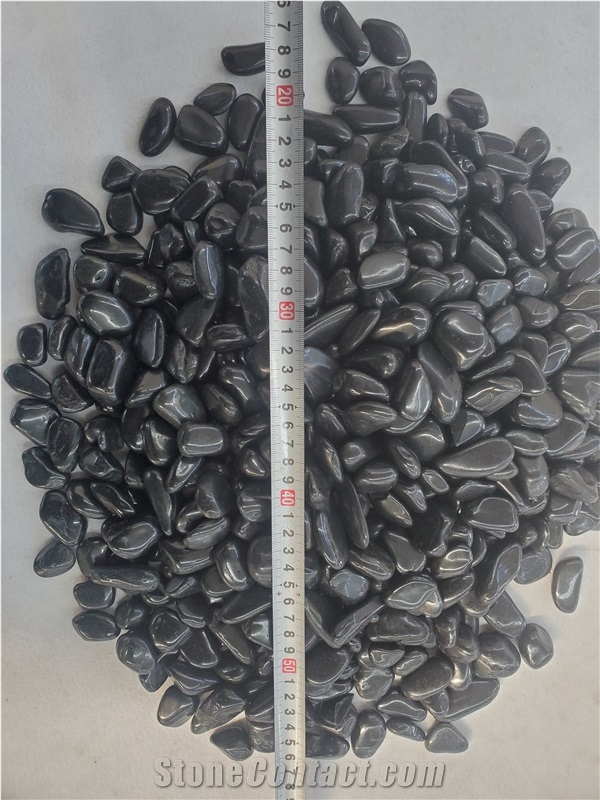 Garden  High Polished Black River Stone Pebble Stone