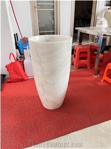 Natural Stone Cheaper Guangxi White Marble Pedestal Basin Natural Stone Cheaper Guangxi White Marble Pedestal Basin