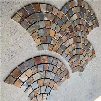 Rusty Slate Fan-Shape Pattern Paving Stone