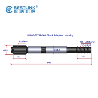 Deep Hole Rock Drilling Shank Adapter Striking Bars