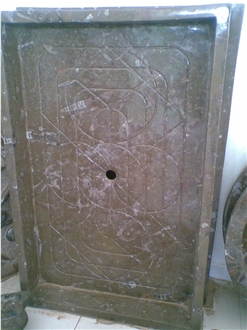 Fossil Black Marble Shower Tray