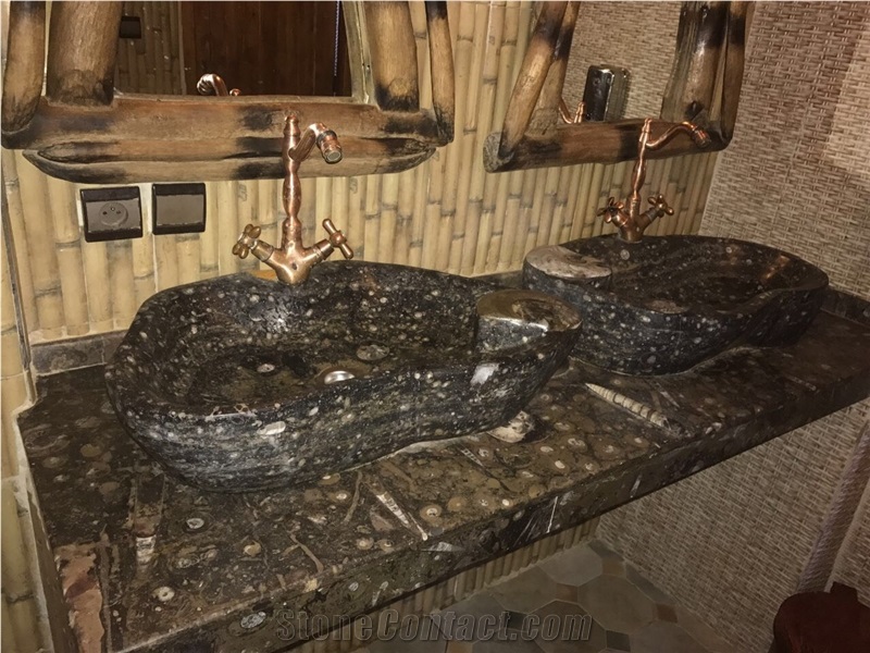Fossil Brown Marble Sinks