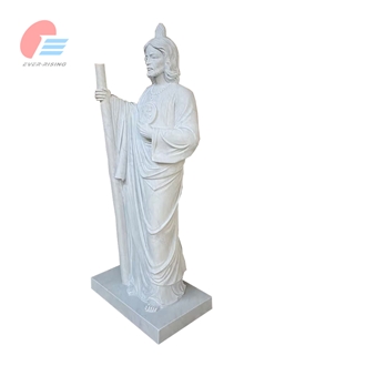 EMA-033 White Marble Sacred Heart Of Jesus Statue Tombstone
