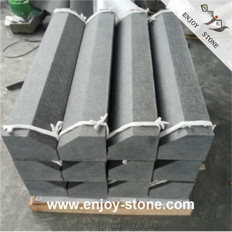 Flamed Black Pearl Granite Garden Kerbstone