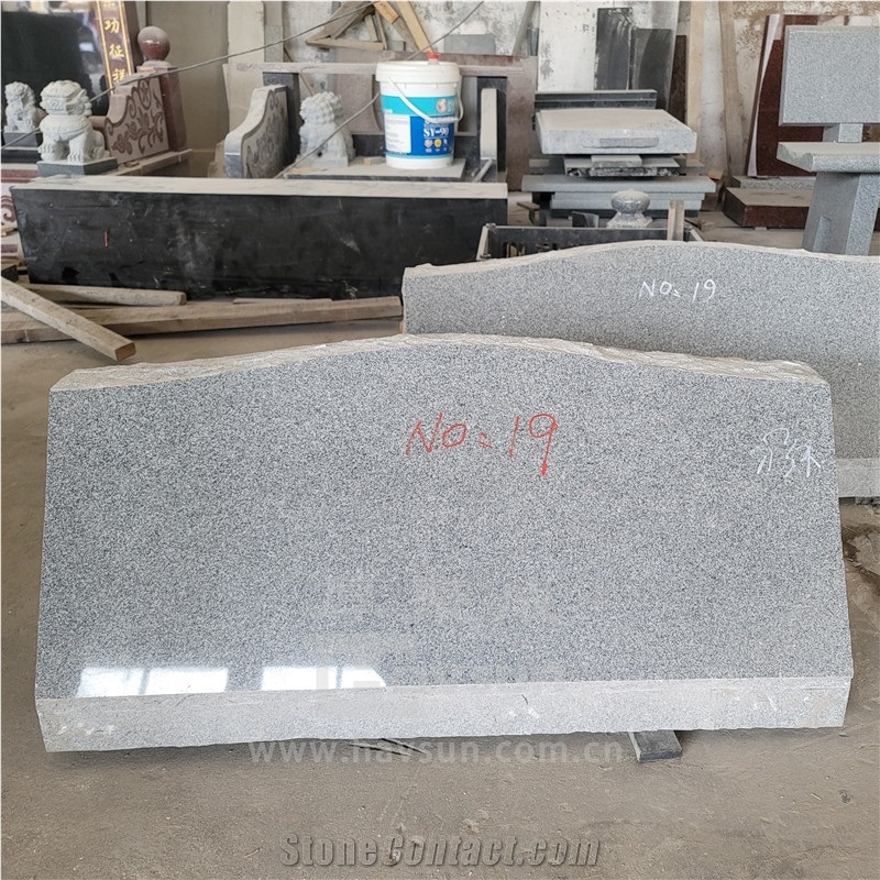 China G633 Light Gary Granite Double Slant Grave Markers