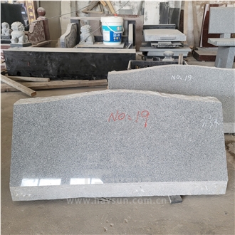 China G633 Light Gary Granite Double Slant Grave Markers