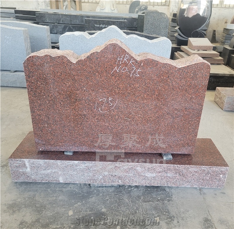 China Light Gary Color Rustic Wedges Headstone