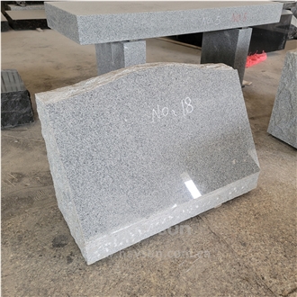 Chinese G633 Light Grey Granite Slanted Marker For Cemetery